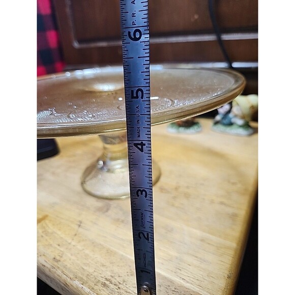 Vintage Amber Depression Glass Cake Stand – Madrid Pattern Federal Glass - Picture 3 of 8